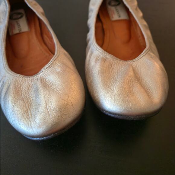 Lanvin Gold Metallic Classic Ballet Flat Size 36 / US 5 Slip On Timeless Capsule - Picture 5 of 12